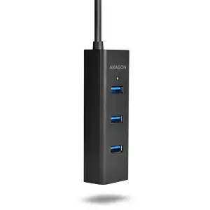 Хаб AXAGON HUE-S2BL USB3.0 CHARGING hub, 1.2м кабель, MicroUSB зарядка, Чорний UA