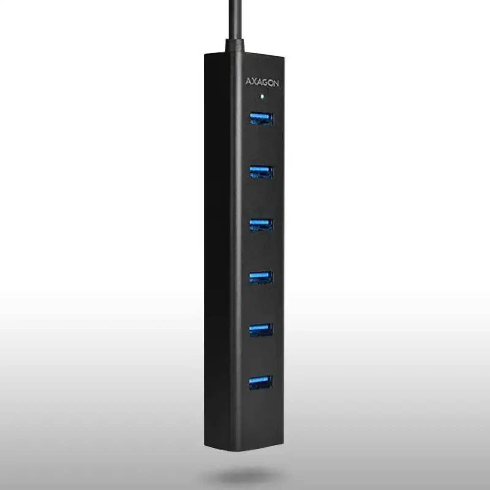 Хаб AXAGON HUE-SA7BP USB3.0 CHARGING hub, USB-A кабель 40см, Чорний UA