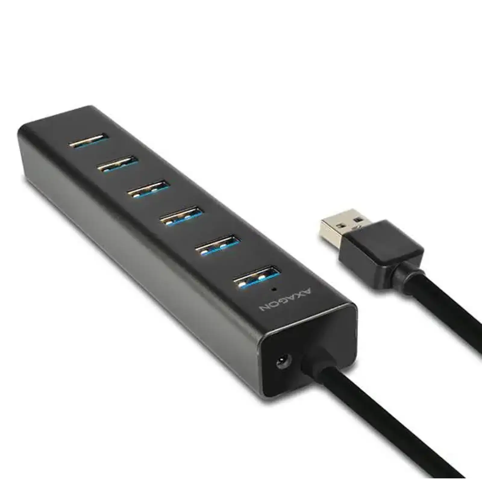 Хаб AXAGON HUE-SA7BP USB3.0 CHARGING hub, USB-A кабель 40см, Чорний UA