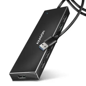 Хаб AXAGON HUE-F7A SuperSpeed USB-A FLAT hub, 1м USB-A , Чорний UA
