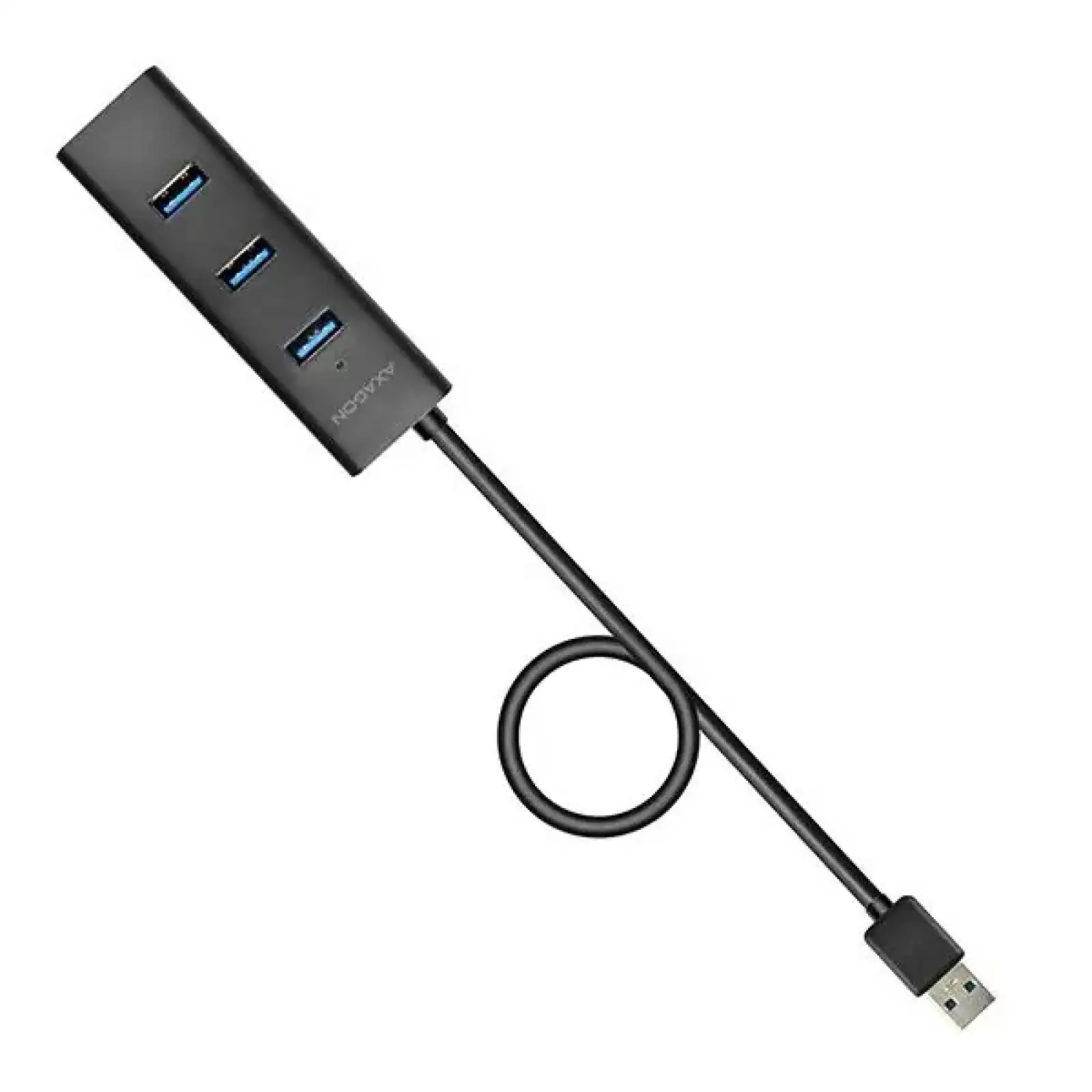 Хаб AXAGON HUE-S2BL USB3.0 CHARGING hub, 1.2м кабель, MicroUSB зарядка, Чорний UA