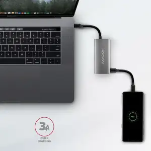 Хаб концентратор AXAGON HMC-4G2 SuperSpeed ​​USB-C 10 Gbps SPEEDSTER 4, Сірий UA