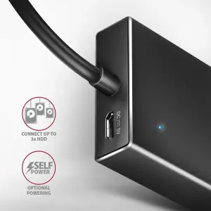 Хаб AXAGON HUE-F7C SuperSpeed USB-C FLAT CHARGING hub, кабель 30см USB-C, Чорний UA