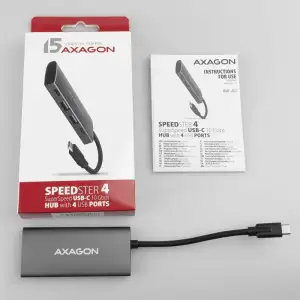 Хаб концентратор AXAGON HMC-4G2 SuperSpeed ​​USB-C 10 Gbps SPEEDSTER 4, Сірий UA