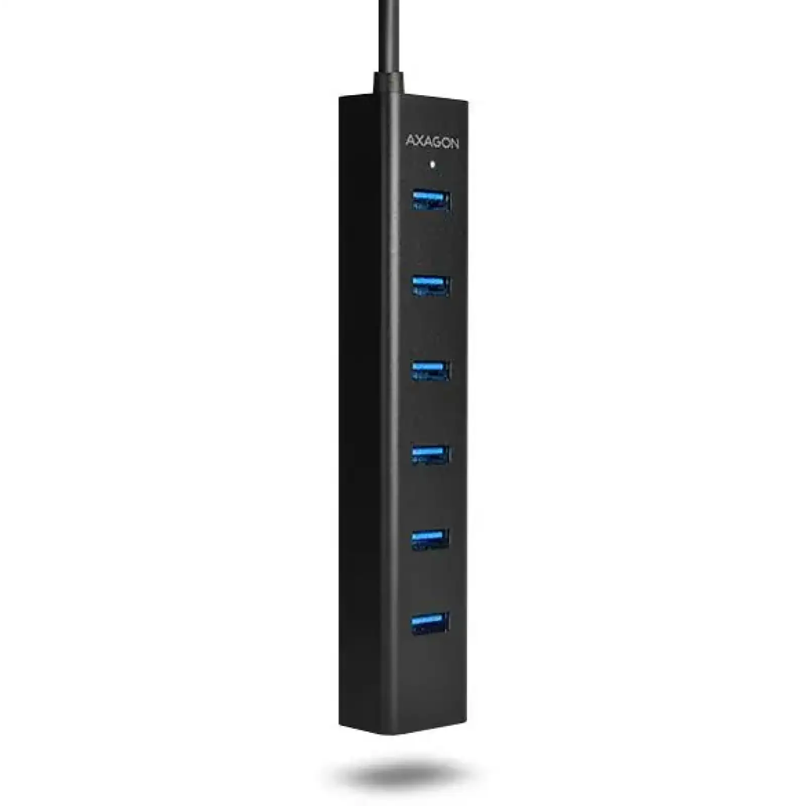 Хаб AXAGON HUE-SA7BP USB3.0 CHARGING hub, USB-A кабель 40см, Чорний UA