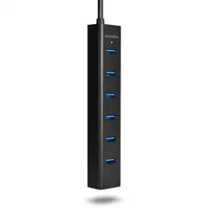 Хаб AXAGON HUE-SA7BP USB3.0 CHARGING hub, USB-A кабель 40см, Чорний UA