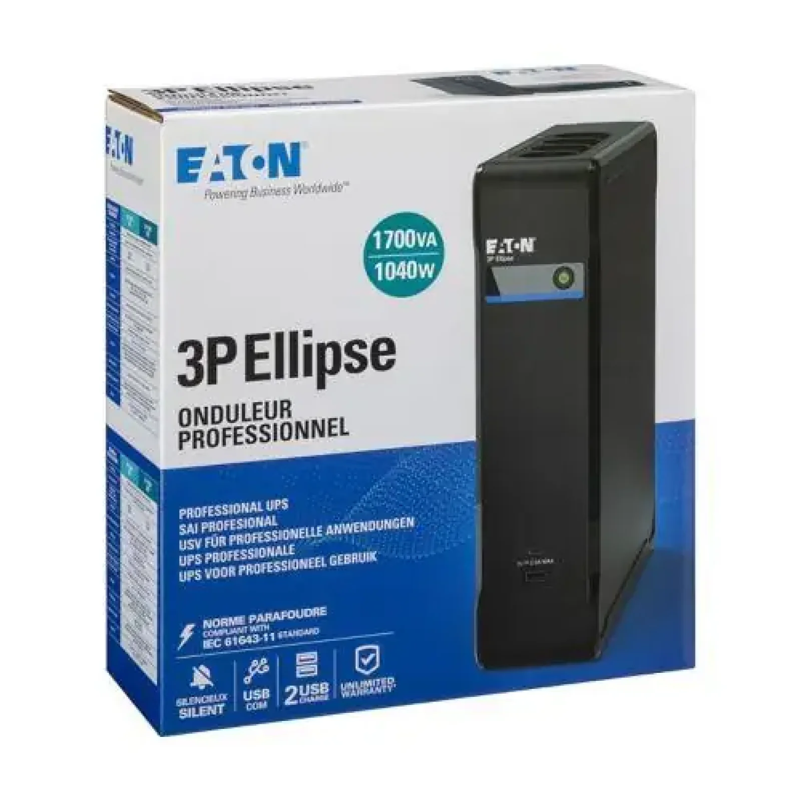 Джерело безперебійного живлення Eaton 3P Ellipse 1700 USB DIN (3P1700UD) UA
