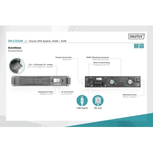 Джерело безперебійного живлення UPS ONLINE 6KVA/ 6KW DN-170106 DIGITUS by ASSMANN UA