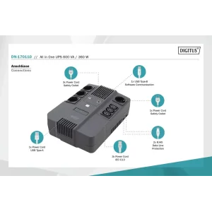 Джерело безперебійного живлення UPS ALL-IN-ONE 800VA 480W DN-170111 DIGITUS by ASSMANN UA