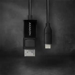 Кабель AXAGON RVC-DPC USB-C-DisplayPort, 1.8m, 4K/60Hz, чорний UA