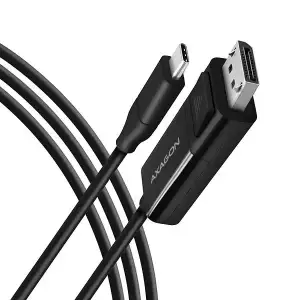 Кабель AXAGON RVC-DPC USB-C-DisplayPort, 1.8m, 4K/60Hz, чорний UA