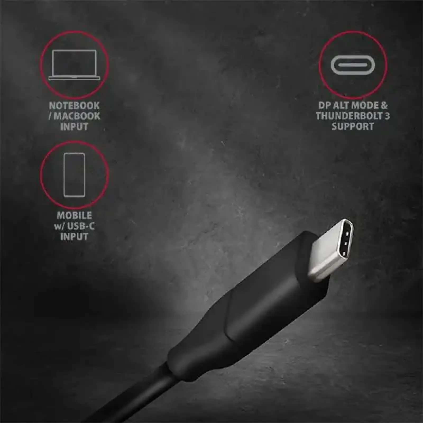 Кабель AXAGON RVC-DPC USB-C-DisplayPort, 1.8m, 4K/60Hz, чорний UA