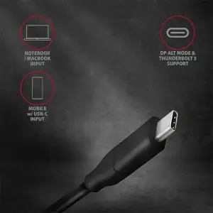 Кабель AXAGON RVC-DPC USB-C-DisplayPort, 1.8m, 4K/60Hz, чорний UA
