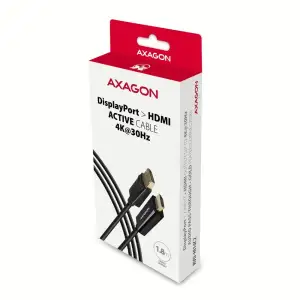 Кабель AXAGON RVD-HI14C2 HDMI-DisplayPort, 1.8m, 4K/30Hz, чорний UA