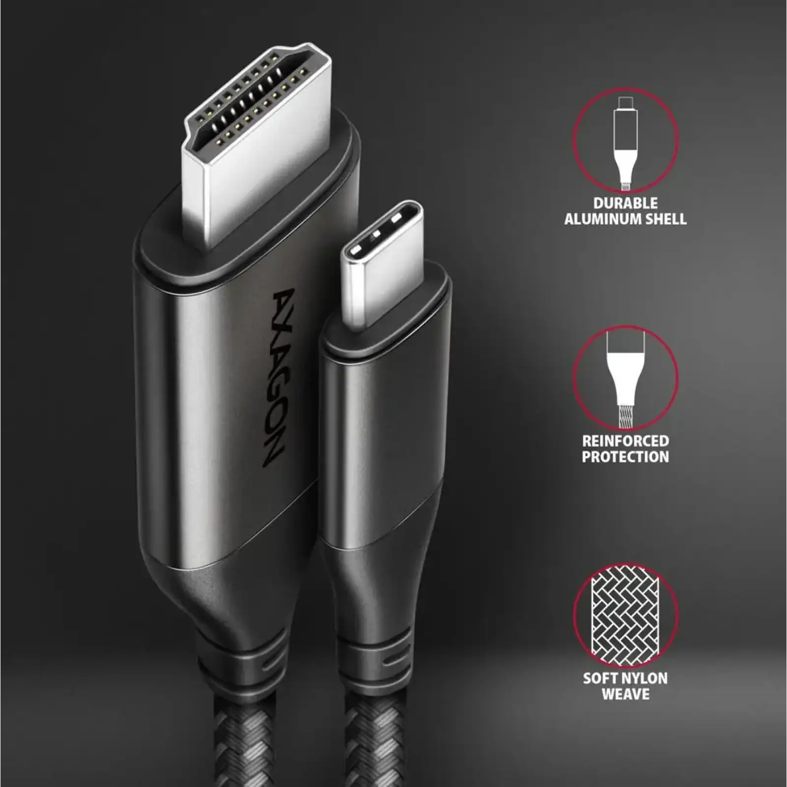 Кабель USB-C TO HDMI 1.8M RVC-HI2MC AXAGON UA