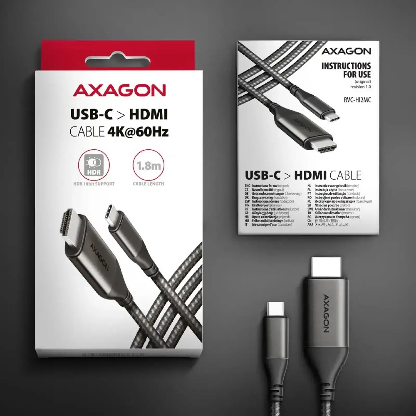 Кабель USB-C TO HDMI 1.8M RVC-HI2MC AXAGON UA