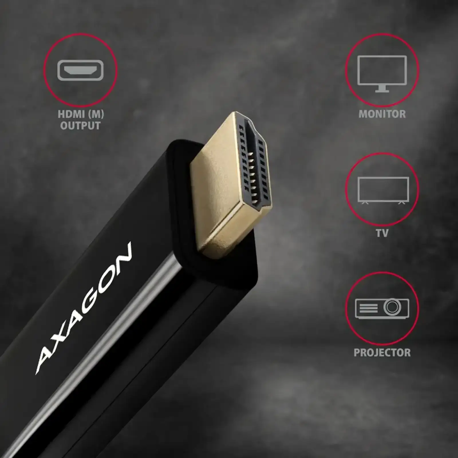 Кабель AXAGON RVD-HI14C2 HDMI-DisplayPort, 1.8m, 4K/30Hz, чорний UA
