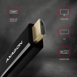 Кабель AXAGON RVD-HI14C2 HDMI-DisplayPort, 1.8m, 4K/30Hz, чорний UA
