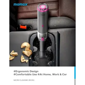 Портативний міні-пилосос MOMAX Micro Cleanse RO3E Rose/Grey UA