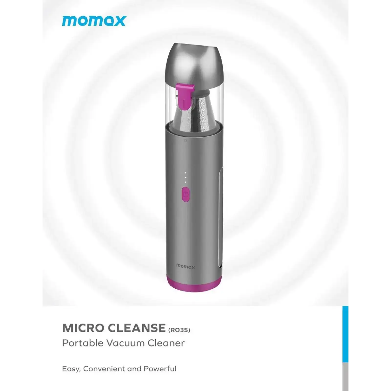 Портативний міні-пилосос MOMAX Micro Cleanse RO3E Rose/Grey UA