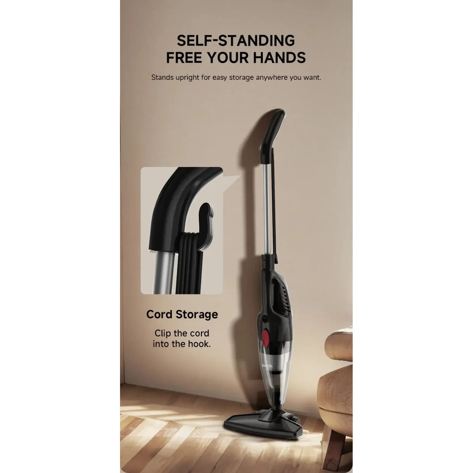 Вертикальний пилосос ENCHEN Vacuum Cleaner V1 Black UA