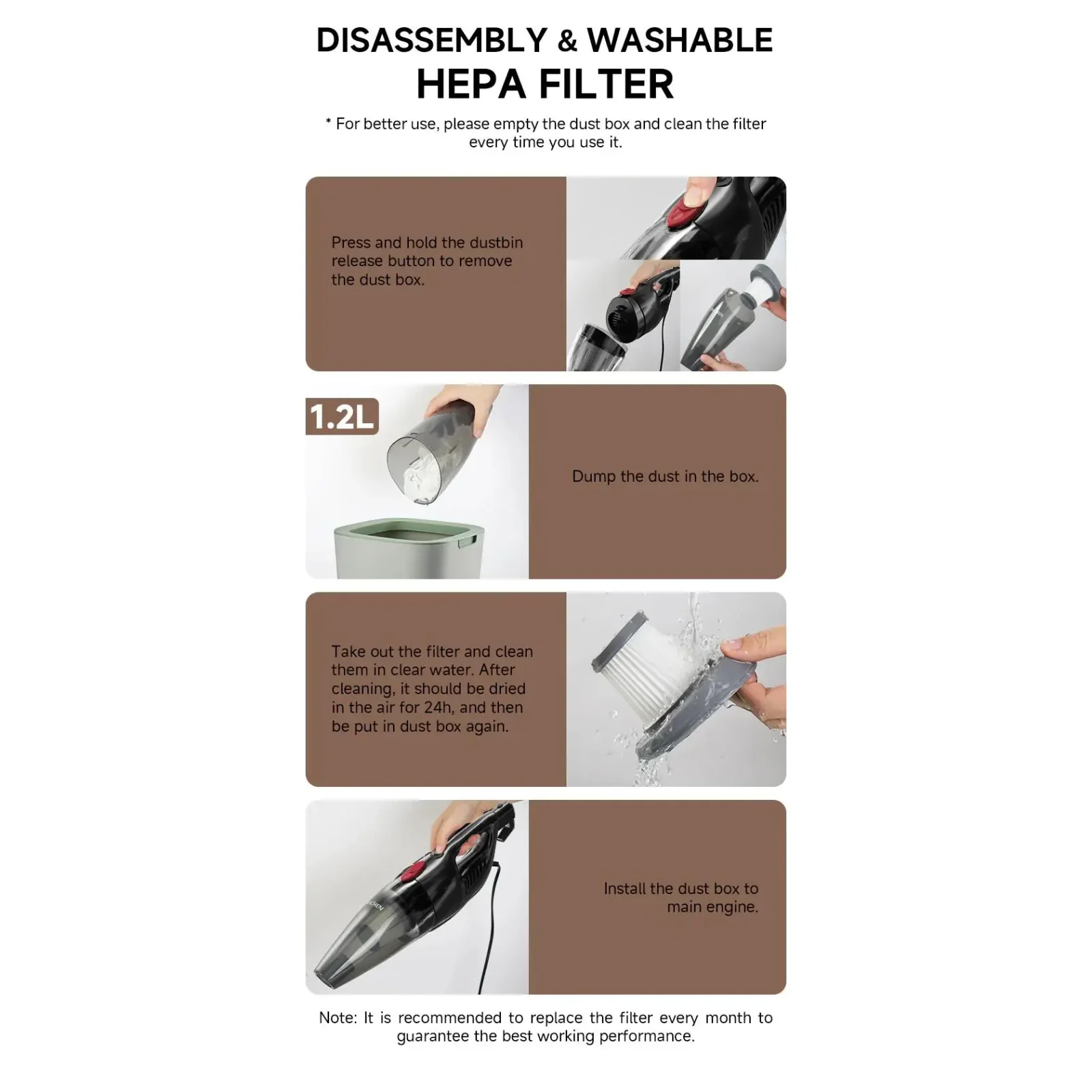 Вертикальний пилосос ENCHEN Vacuum Cleaner V1 Black UA