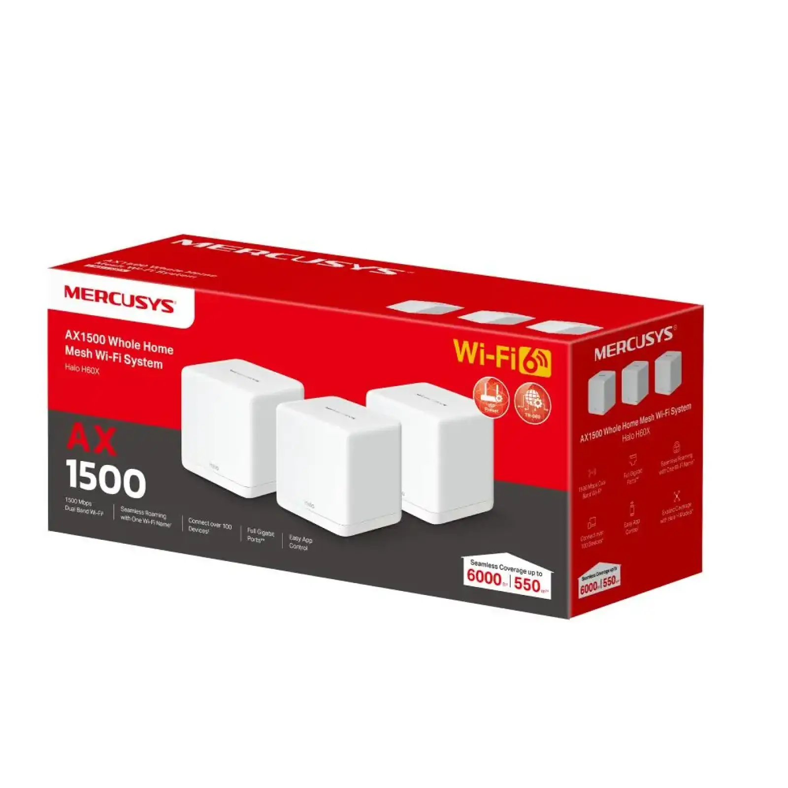 Домашня Mesh Wi-Fi система (3 шт у комплекті), Halo H60X(3-pack) MERCUSYS UA