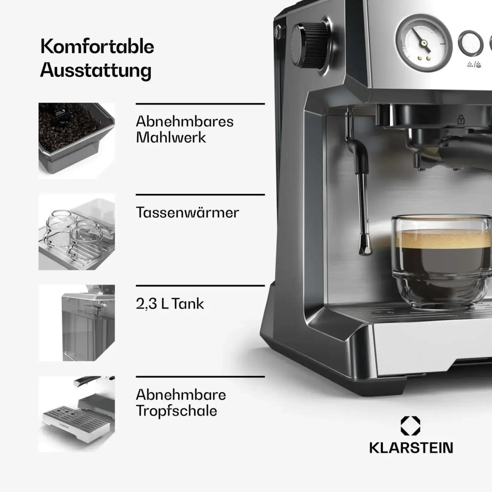 Кавоварка Klarstein GrandPresso 1350 Вт 10046665