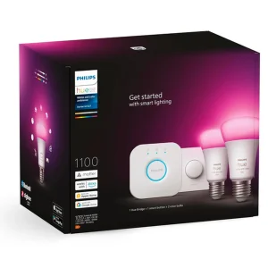 Стартовий комплект Philips Hue White (Bridge, Dimmer, лампа E27 White 3шт), 929001821620 UA