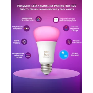 Стартовий комплект Philips Hue White (Bridge, Dimmer, лампа E27 White 3шт), 929001821620 UA