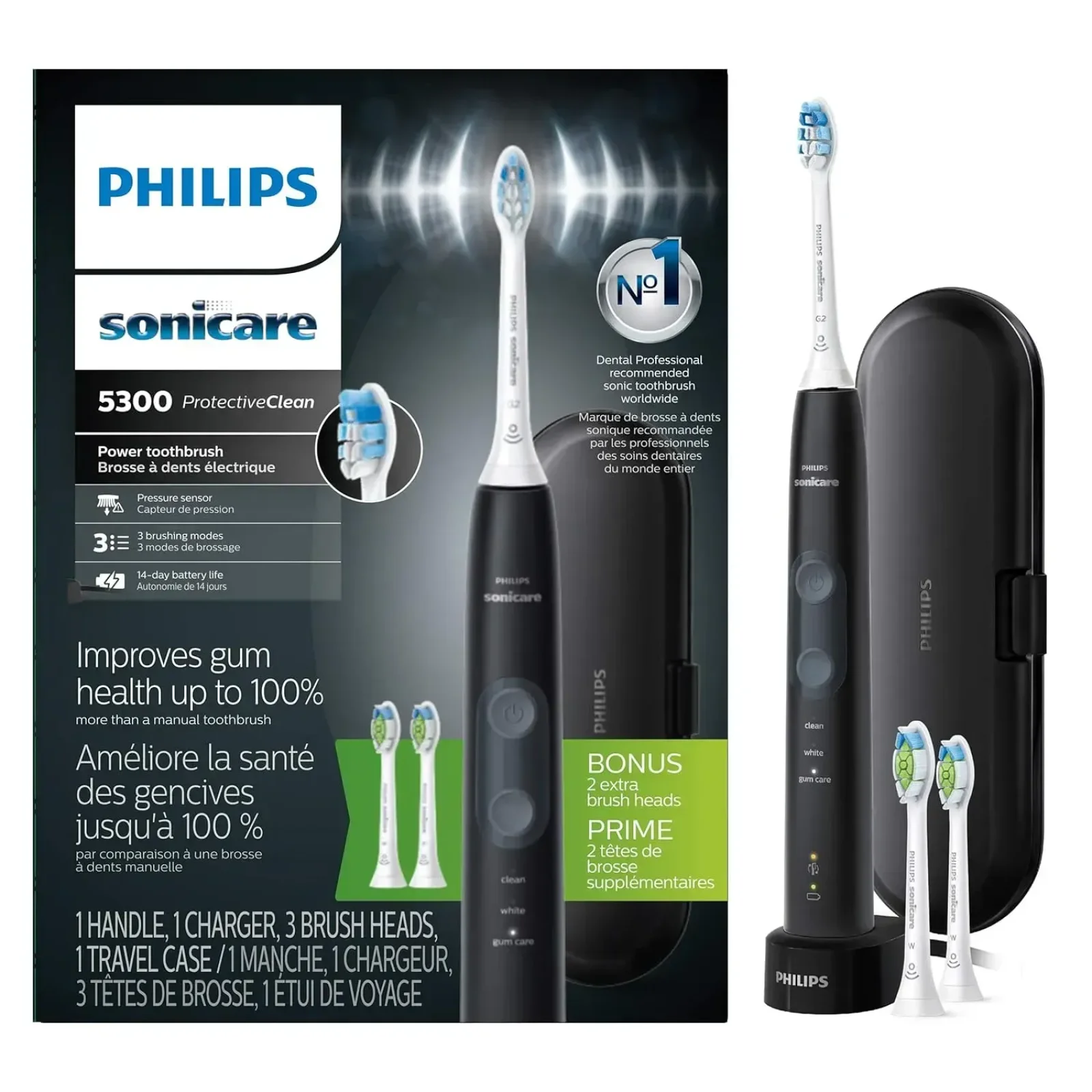 Зубная электрощетка Philips Sonicare ProtectiveClean 5300 Black (HX6423/34)