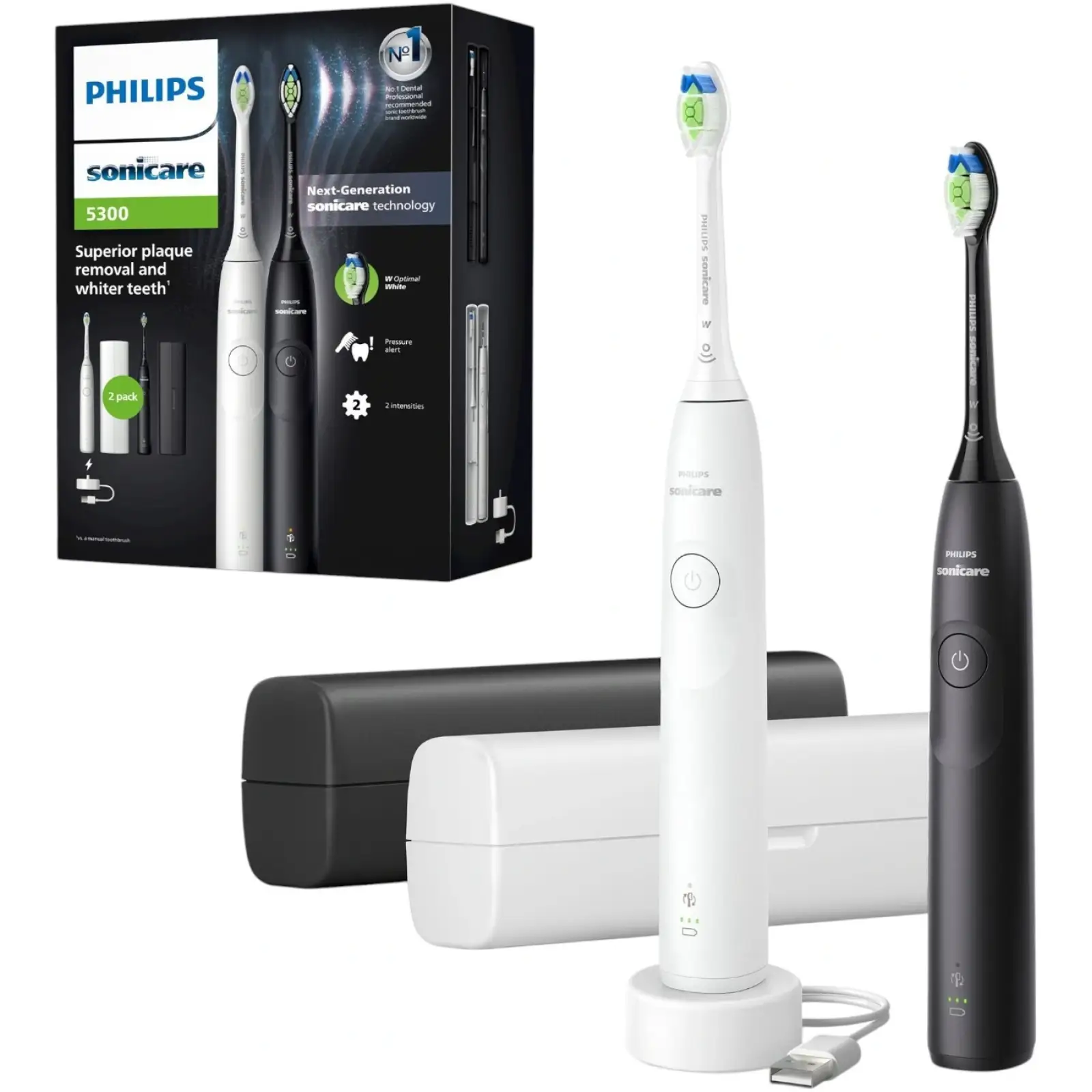 Набор из 2-х электрических зубных щеток Philips Sonicare 5300 HX7109/01