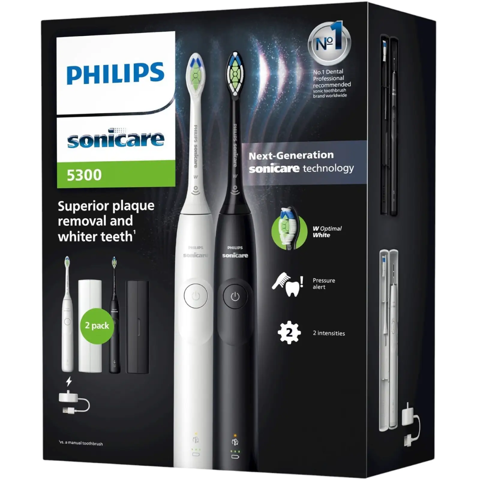 Набор из 2-х электрических зубных щеток Philips Sonicare 5300 HX7109/01