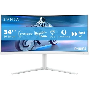 Монiтор TFT Philips 34" 34M2C5501A/00 21:9 WQHD VA Curved 180Hz HDMI DP USB Ambiglow UA