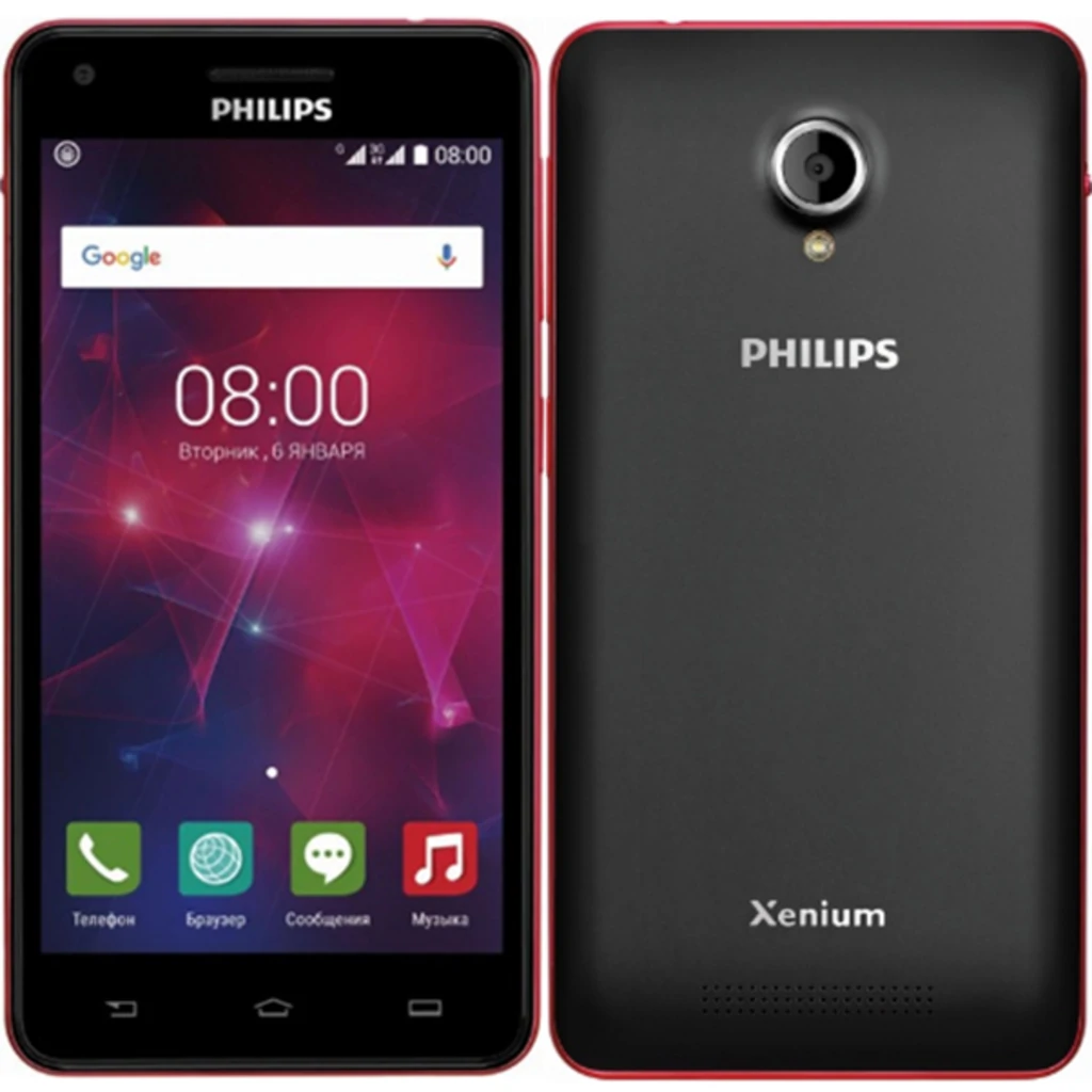 Смартфон Philips Xenium V377 Dual Sim Black-Red UA