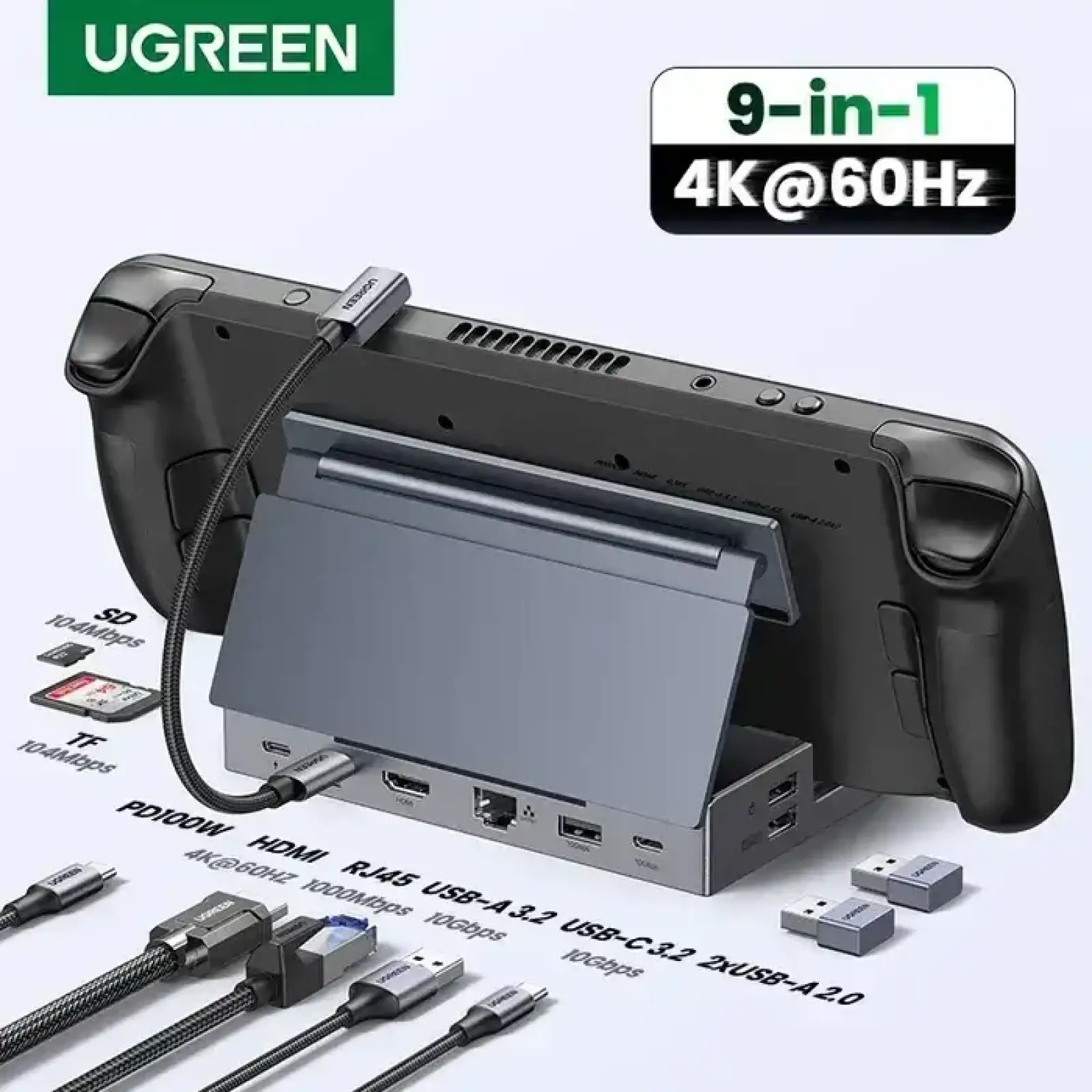 Док-станція UGREEN 9-in-1 USB C Docking Station Black CM800 (25869)