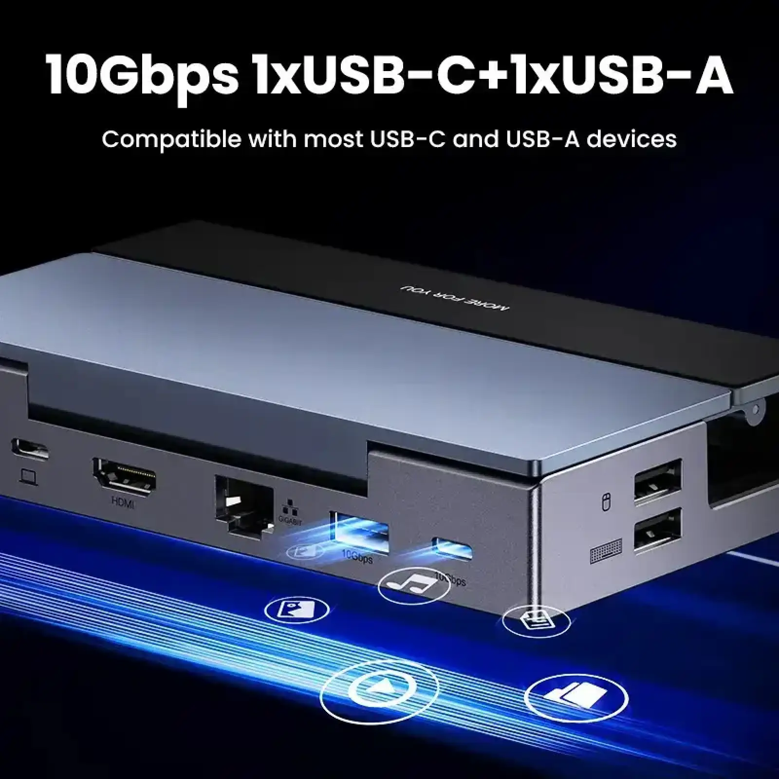 Док-станція UGREEN 9-in-1 USB C Docking Station Black CM800 (25869)