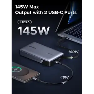 Зовнішній акумулятор UGREEN PB551 20000mAh 145W Gray (55992)