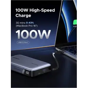 Зовнішній акумулятор UGREEN PB551 20000mAh 145W Gray (55992)