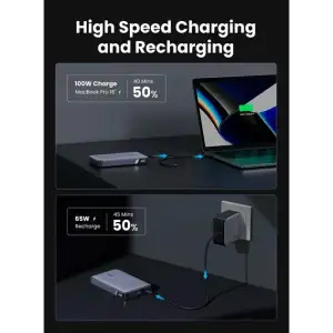 Внешний аккамулятор UGREEN PB720 Nexode 100W 20000mAh Gray (25188)